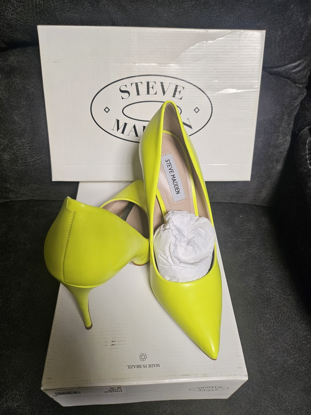 Steve Madden Neon Yellow Pointed Toe Stiletto Pumps